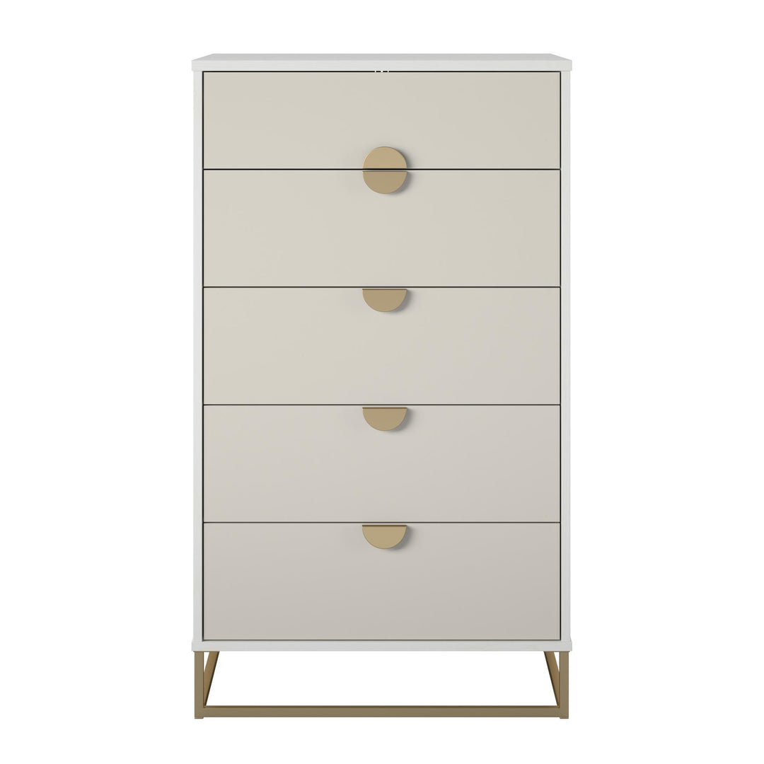Novogratz Kelly 5 Drawer Dresser x Paris Hilton - White