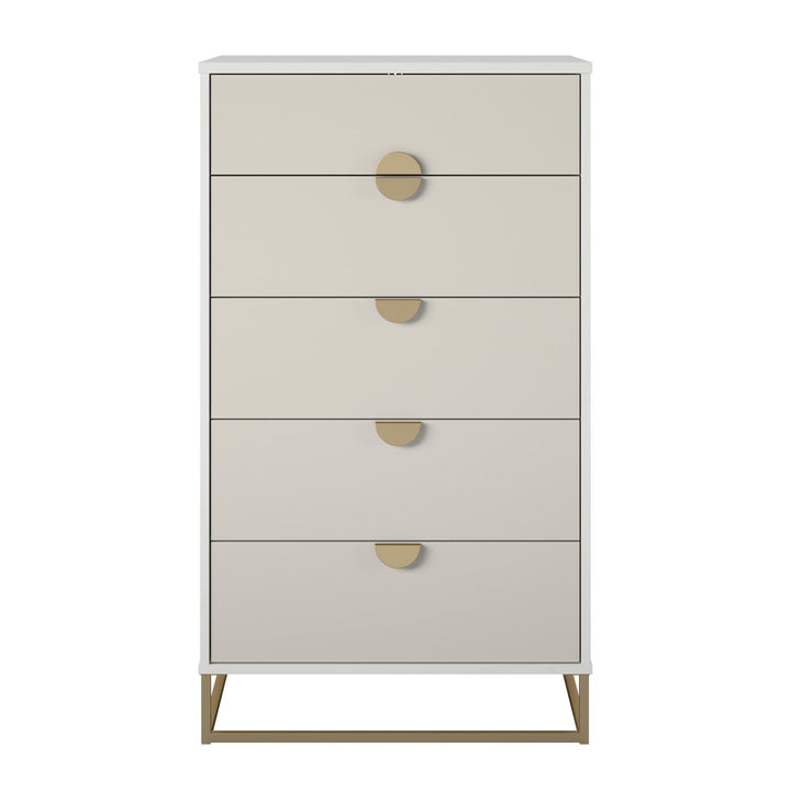 Novogratz Kelly 5 Drawer Dresser x Paris Hilton - White