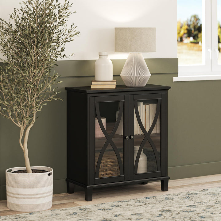 Elegant Celeste Accent Cabinet -  Black