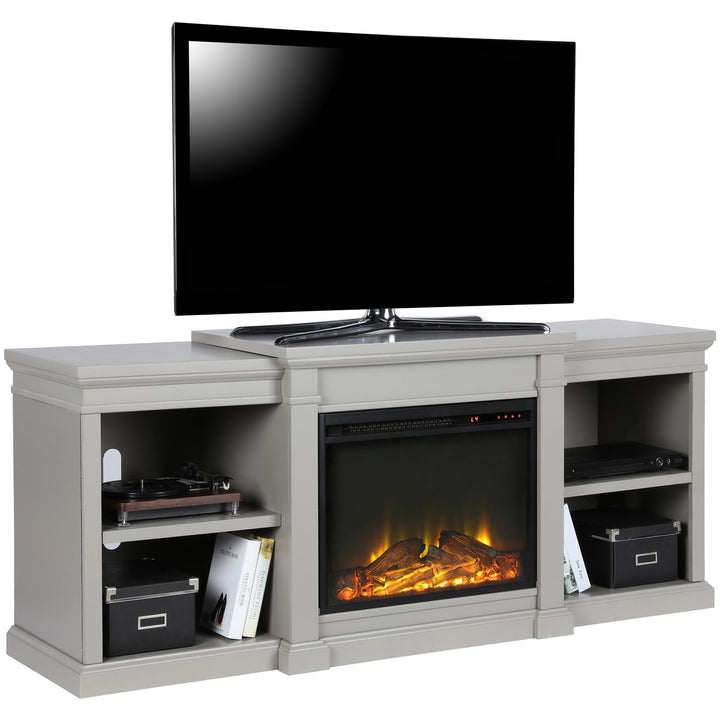 Manchester Electric Fireplace TV Stand for TVs up to 70 Inches - Gray