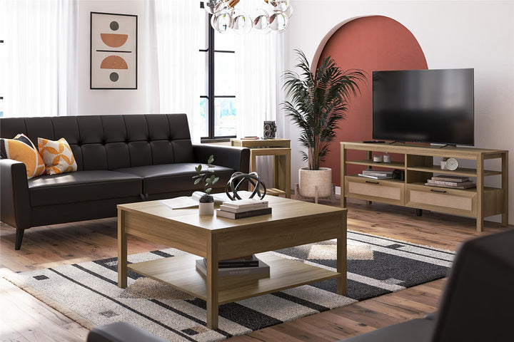 Amberly Rattan TV Stand for TVs up to 65" - Natural