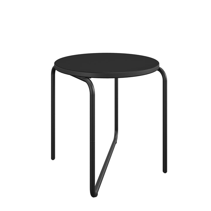 Modern Outdoor/Indoor 18 Inch Round Glass Side Table - Dark Gray - 1-Pack