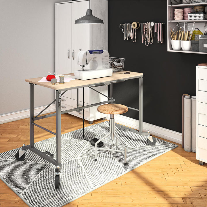 Smartfold Portable Folding Work Desk with 350 lb Weight Capacity - Tan