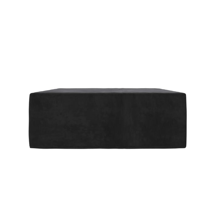 The Flower Ottoman Pouf Comfort Floor Seat and Footrest - Black