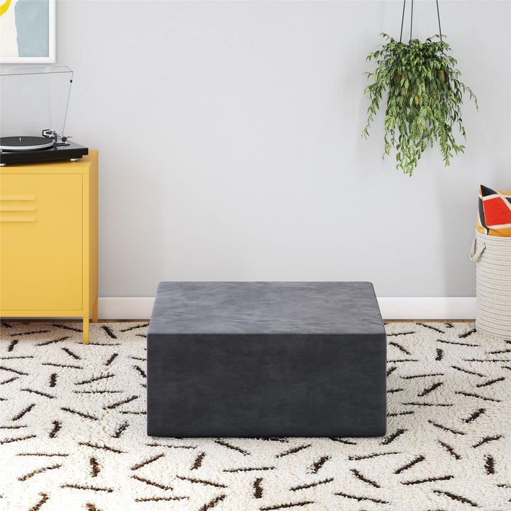The Flower Ottoman Pouf Comfort Floor Seat and Footrest - Gray