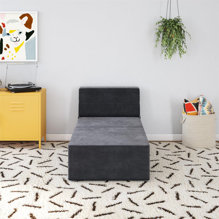 The Flower Ottoman Pouf Comfort Floor Seat and Footrest - Gray