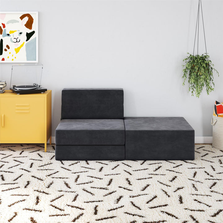 The Flower Ottoman Pouf Comfort Floor Seat and Footrest - Gray