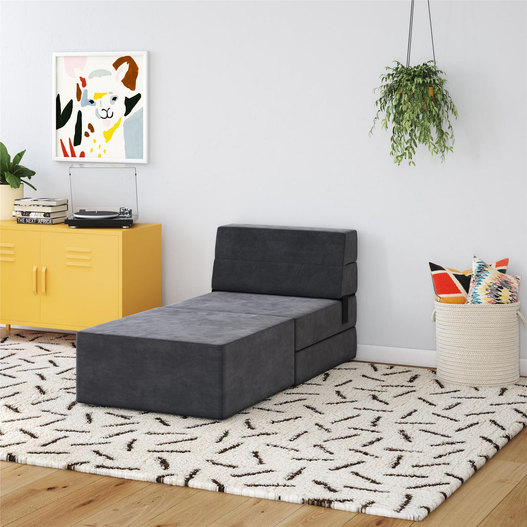 The Flower Ottoman Pouf Comfort Floor Seat and Footrest - Gray