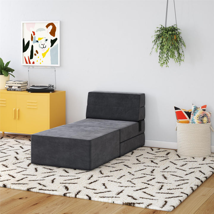The Flower Ottoman Pouf Comfort Floor Seat and Footrest - Gray