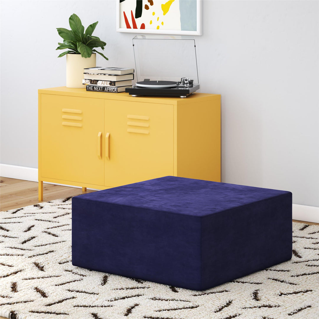 The Flower Ottoman Pouf Comfort Floor Seat and Footrest - Blue