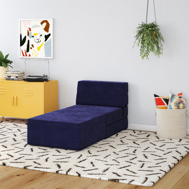 The Flower Ottoman Pouf Comfort Floor Seat and Footrest - Blue