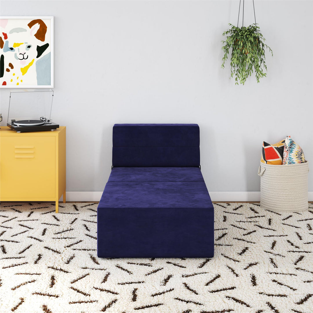 The Flower Ottoman Pouf Comfort Floor Seat and Footrest - Blue