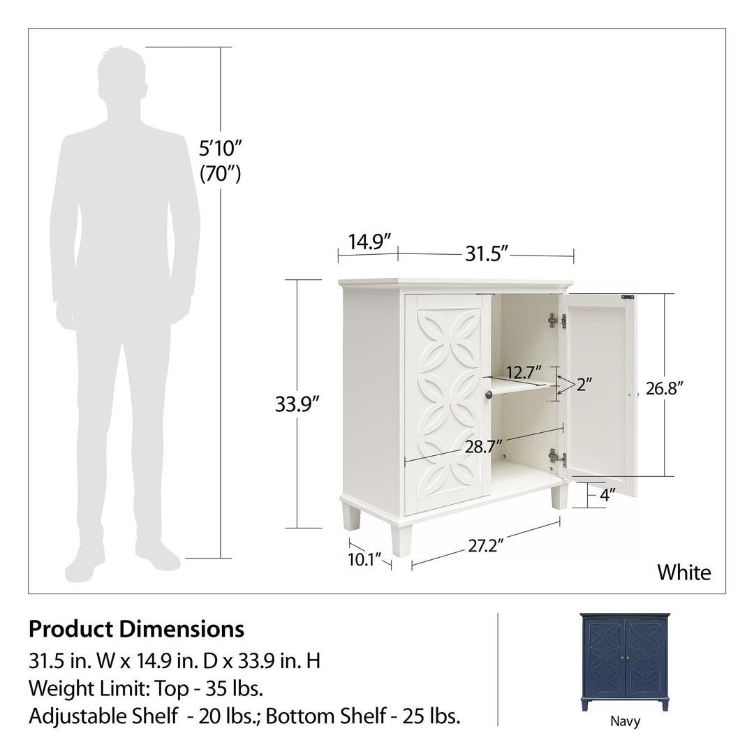 Celeste Double Door Accent Cabinet - White