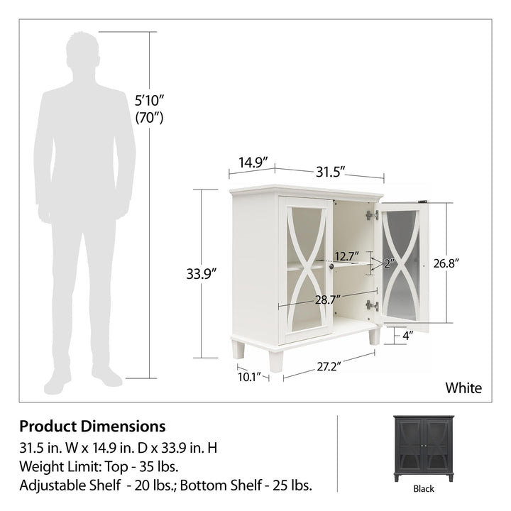 Celeste Living Room Accent Cabinet -  Black