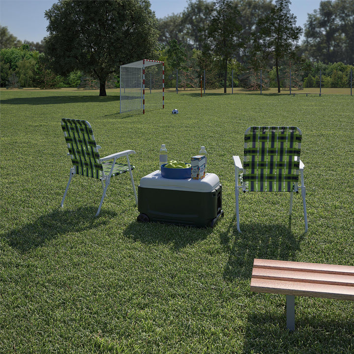 folding lawnchairs - Blue/Green