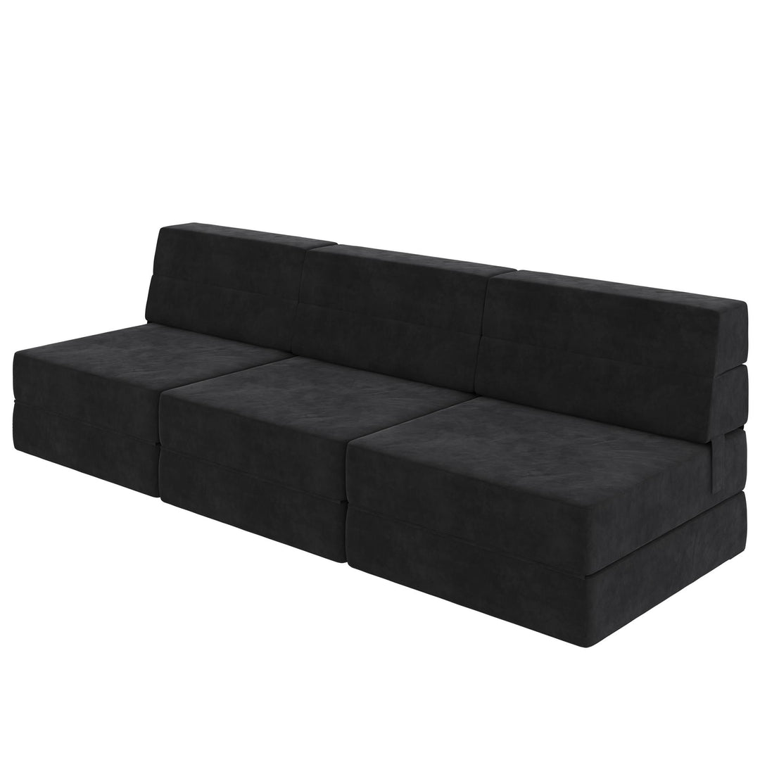 The Flower Modular Chair and Lounger Bed with 5-in-1 Design - Black
