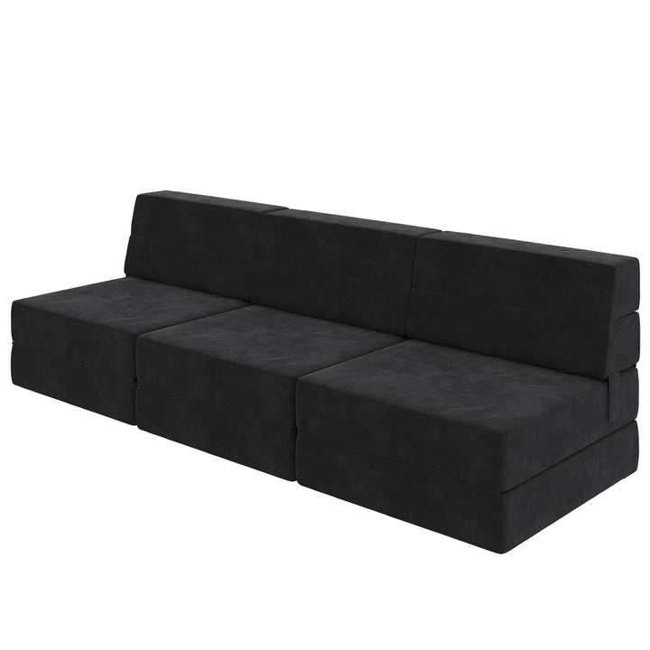 The Flower Modular Chair and Lounger Bed with 5-in-1 Design - Black