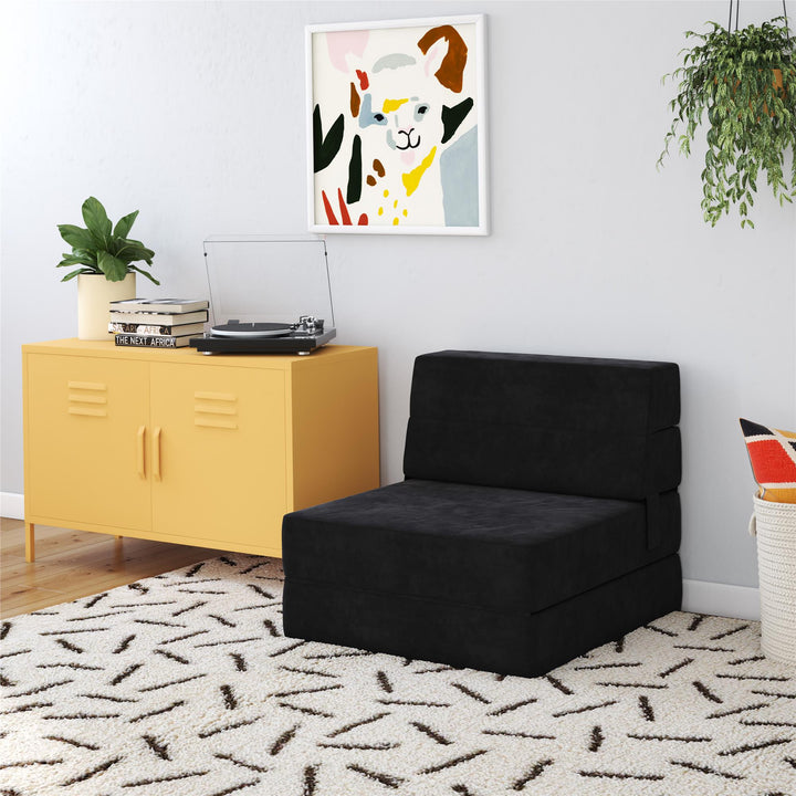 The Flower Modular Chair and Lounger Bed with 5-in-1 Design - Black