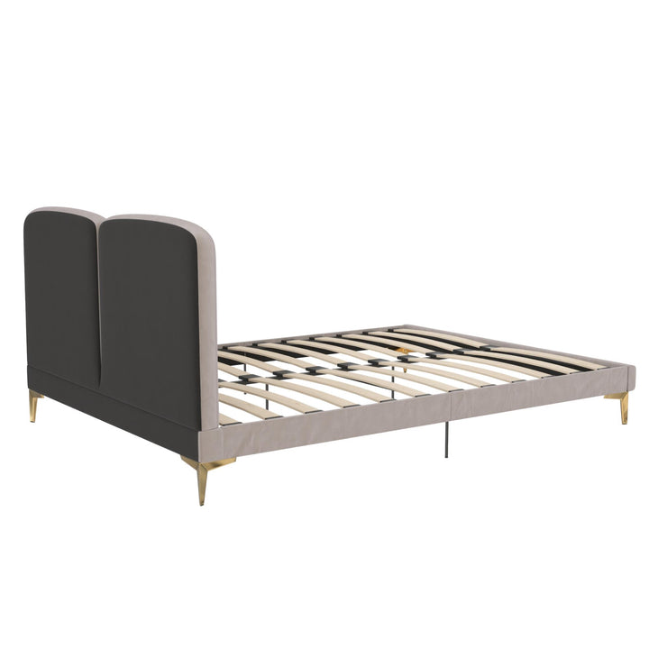Coco Upholstered Bed - Taupe - Queen