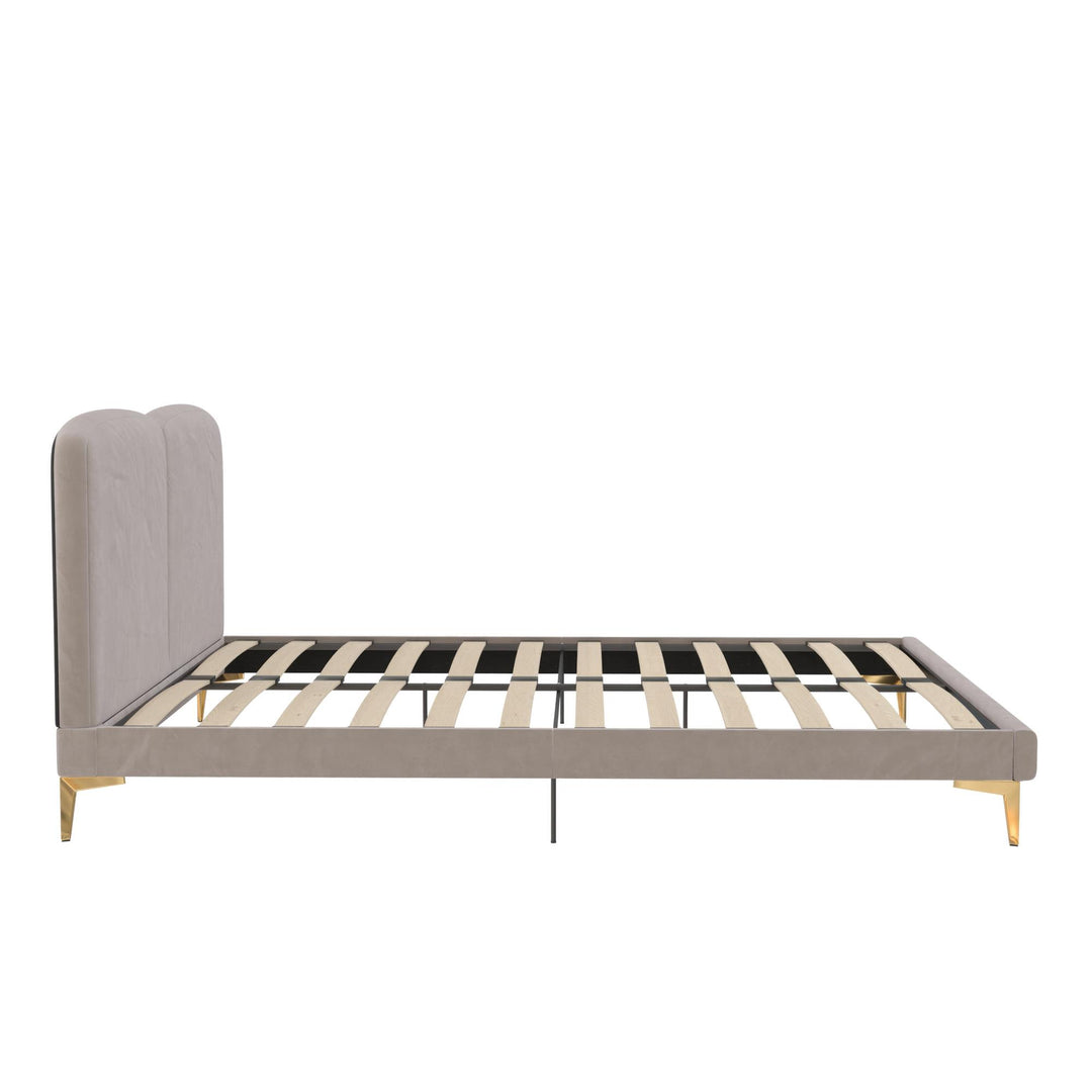 Coco Upholstered Bed - Taupe - Queen