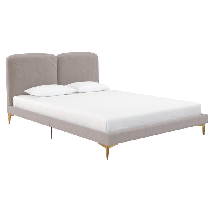 Coco Upholstered Bed - Taupe - Queen