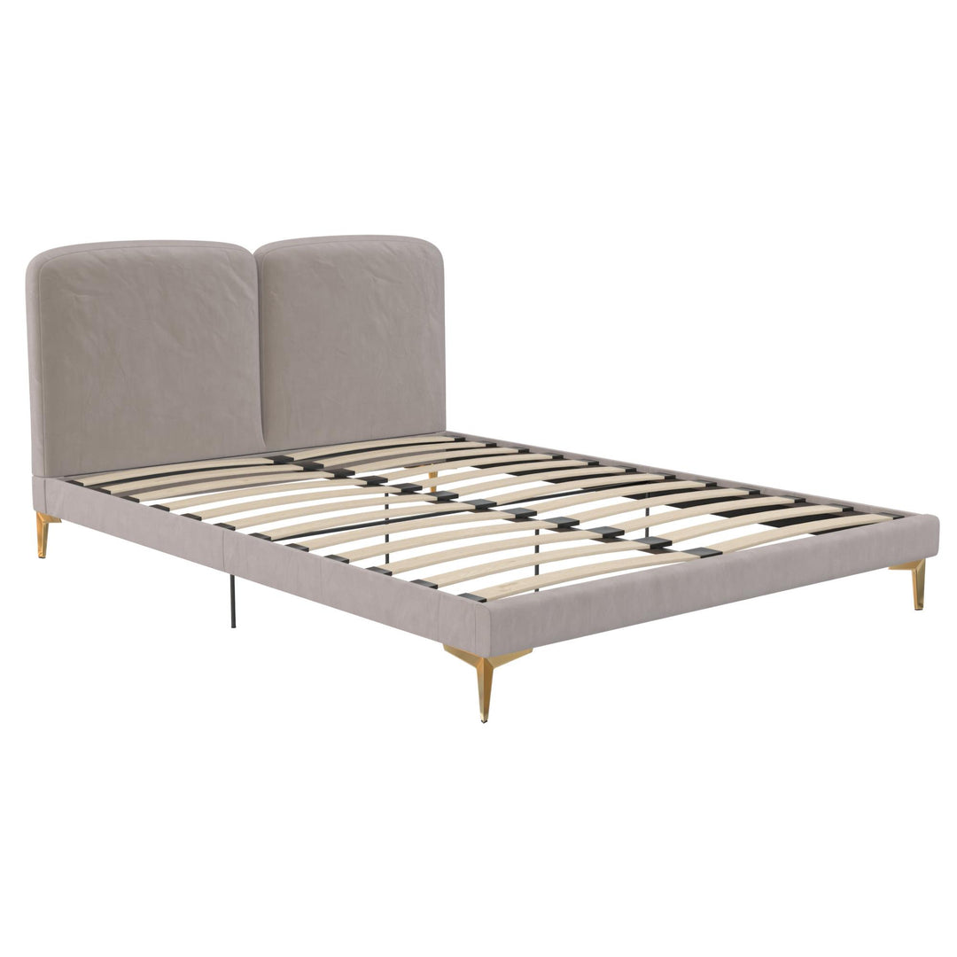 Coco Upholstered Bed - Taupe - Queen