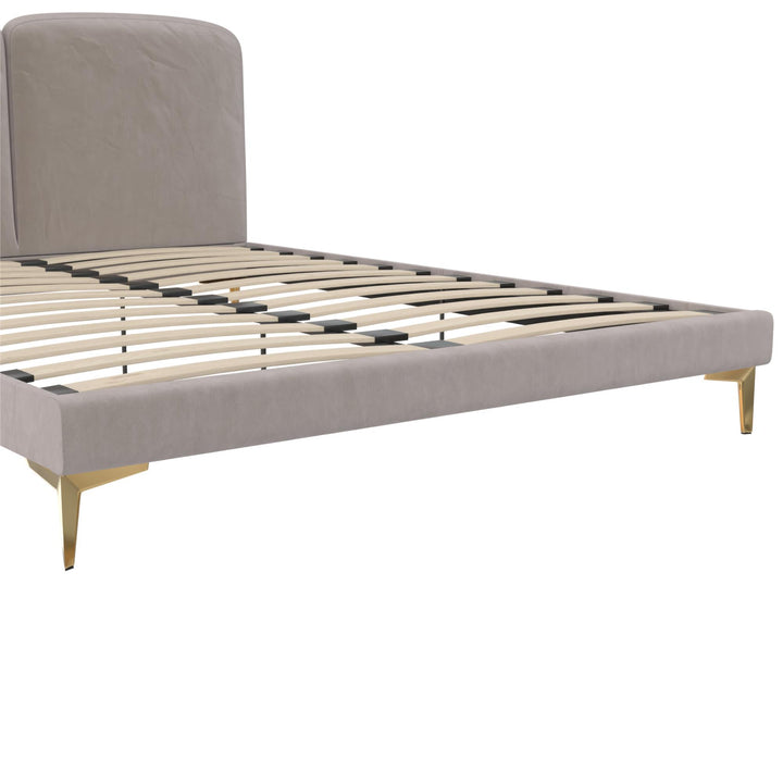 Coco Upholstered Bed - Taupe - Queen