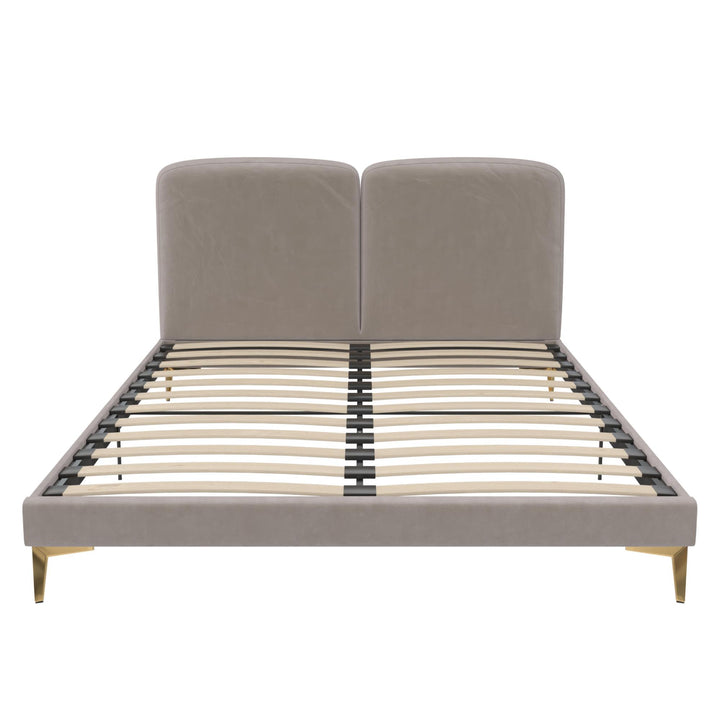 Coco Upholstered Bed - Taupe - Queen