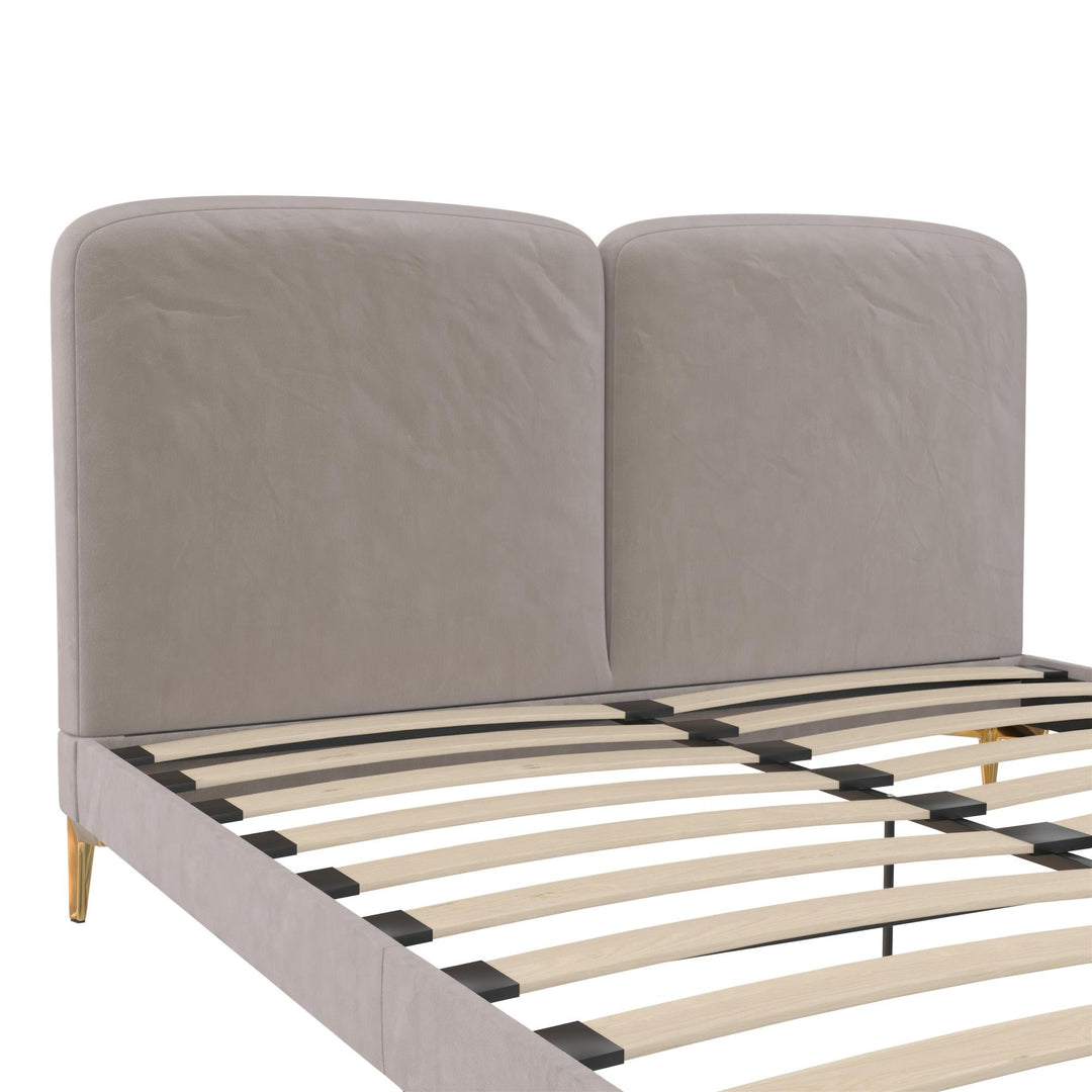 Coco Upholstered Bed - Taupe - Queen