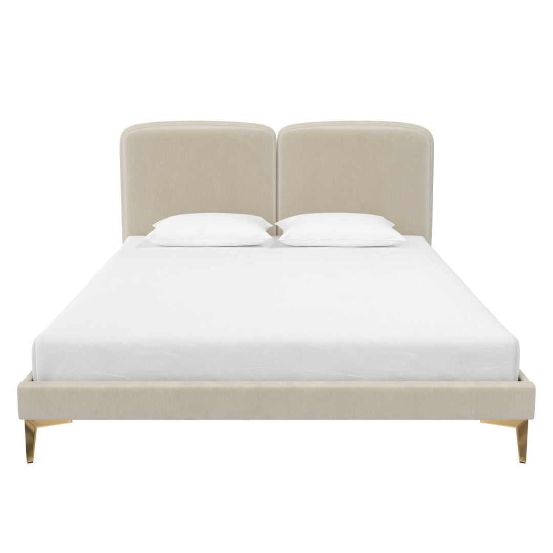 Coco Upholstered Bed - Ivory - Queen