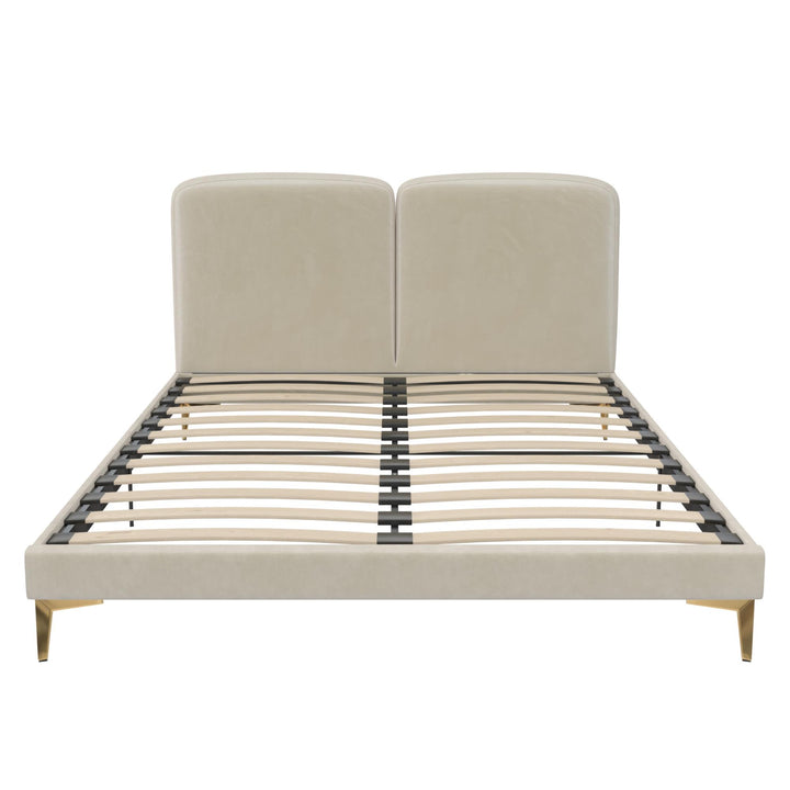 Coco Upholstered Bed - Ivory - Queen