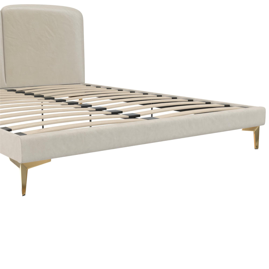 Coco Upholstered Bed - Ivory - Queen