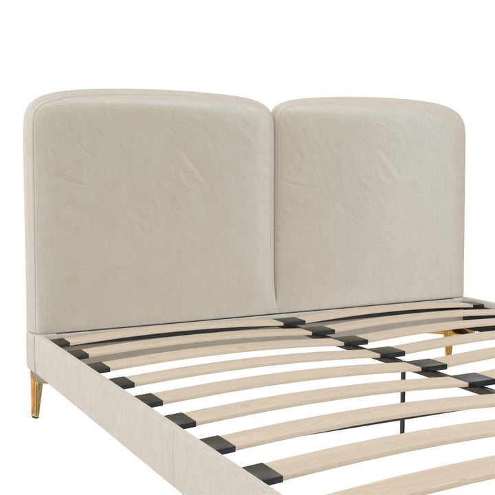 Coco Upholstered Bed - Ivory - Queen