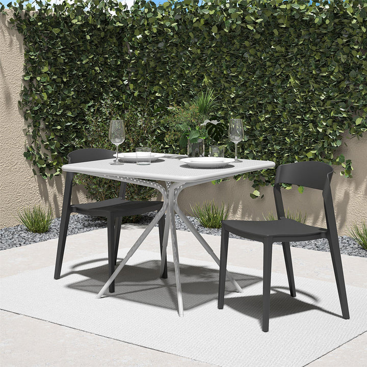 Resin Chair with Ribbon Back for Indoor/Outdoor -  Black 
