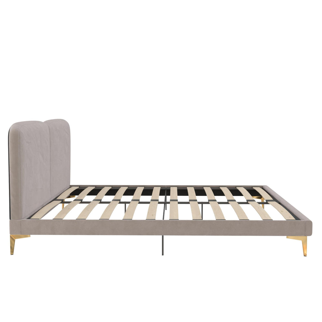 CosmoLiving by Cosmopolitan Coco Upholstered Bed, King, Taupe Velvet - Taupe - King