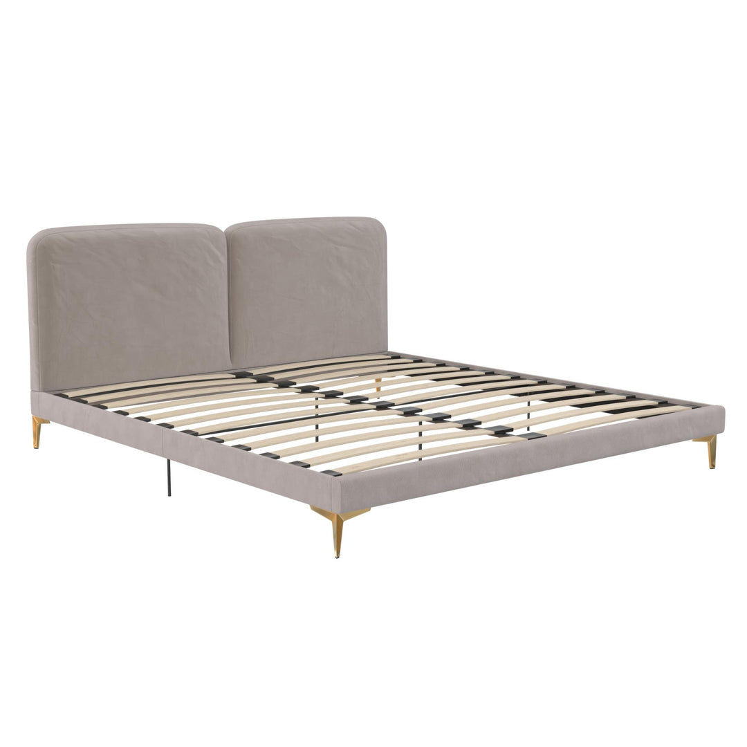 CosmoLiving by Cosmopolitan Coco Upholstered Bed, King, Taupe Velvet - Taupe - King