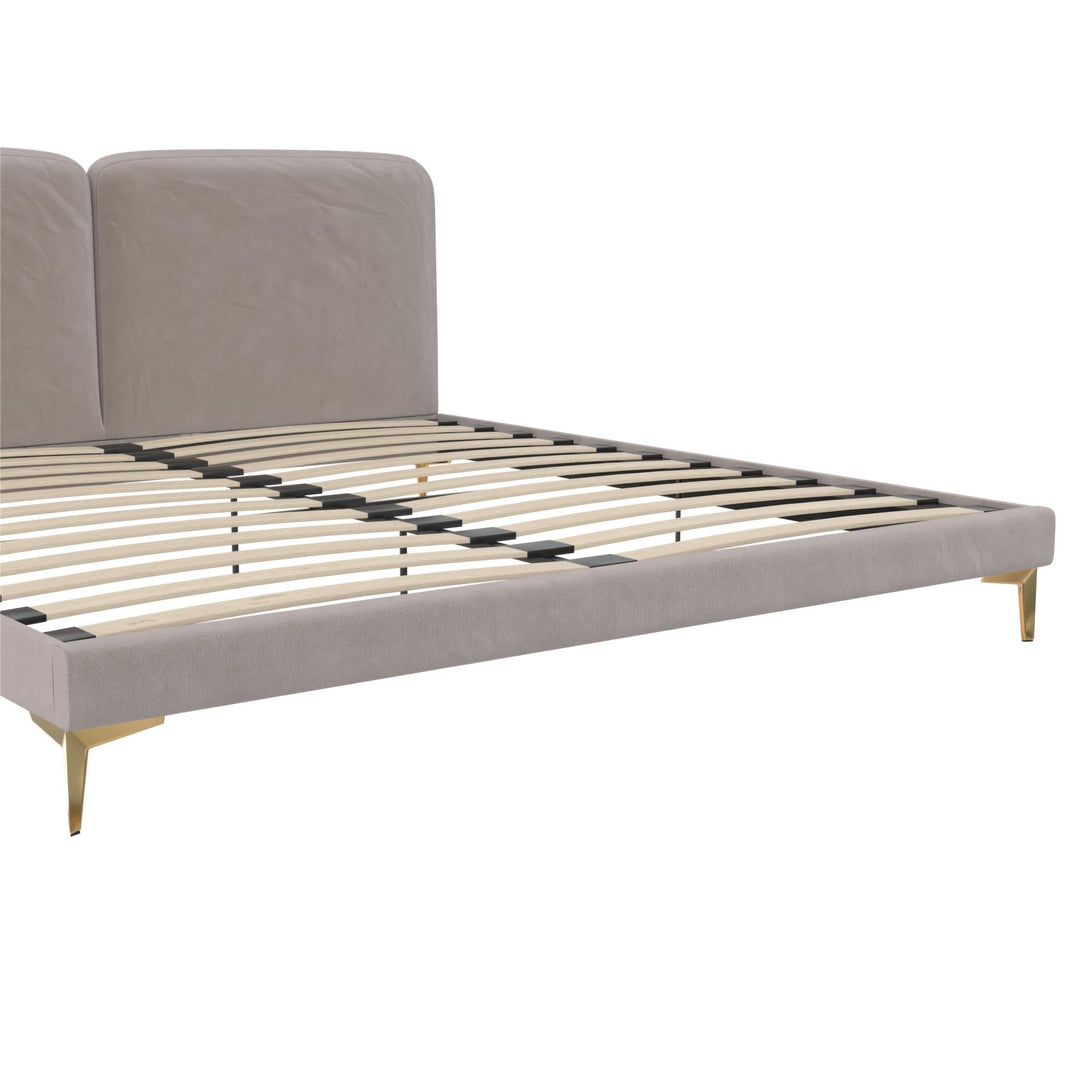 CosmoLiving by Cosmopolitan Coco Upholstered Bed, King, Taupe Velvet - Taupe - King