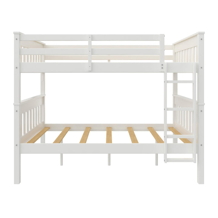 Moon Full-Over-Full Wood Bunk Bed with USB Port and Integrated Ladder - Espresso