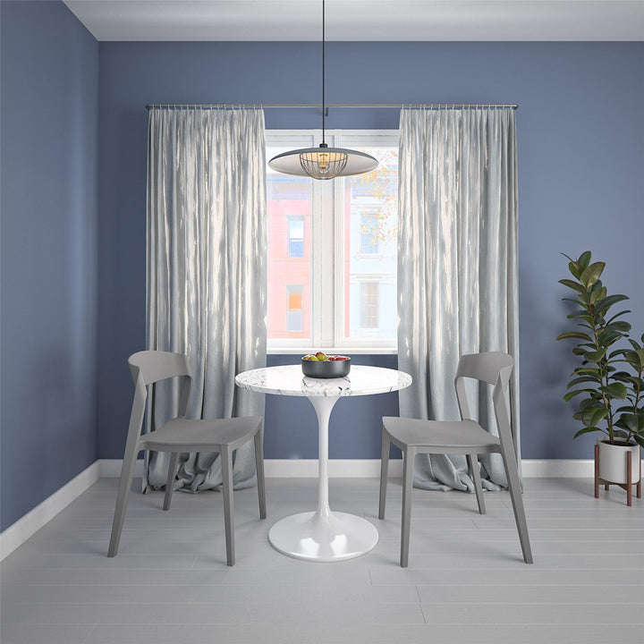Stacking Resin Chair with Ribbon Back for Outdoor/Indoor -  Gray 