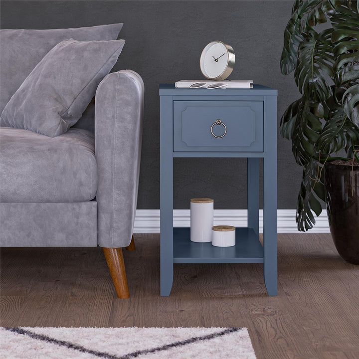 Queen Style Narrow Side Table -  Her Majesty Blue