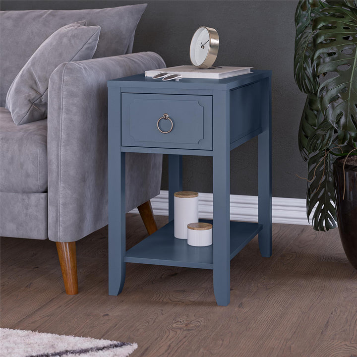 Traditional Narrow Side Table with Drawer -  Her Majesty Blue