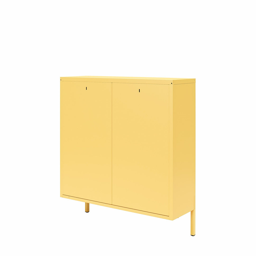 Cache Locker Style Metal Shoe Cabinet -  Yellow