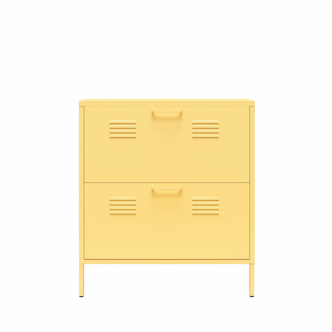 Cache 2 Door Locker Style Metal Shoe Storage Cabinet - Yellow