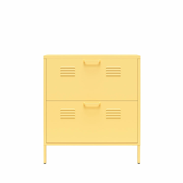 Cache 2 Door Locker Style Metal Shoe Storage Cabinet - Yellow