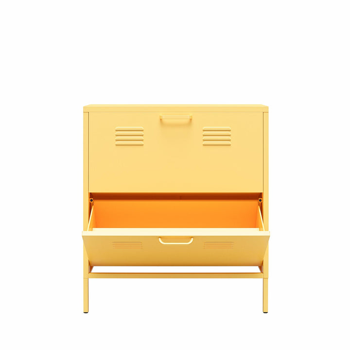 Cache 2 Door Locker Style Metal Shoe Storage Cabinet - Yellow