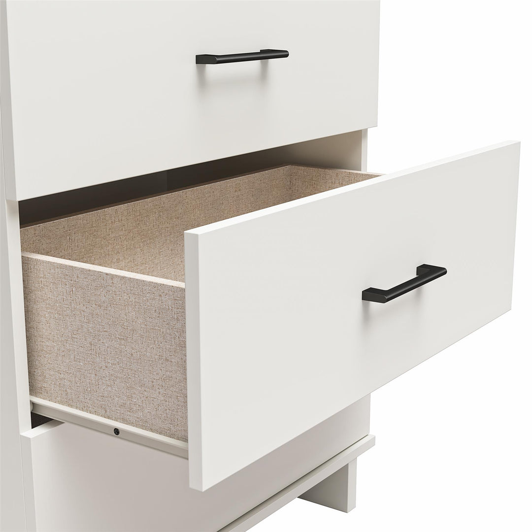 vertical 5 drawer dresser - White