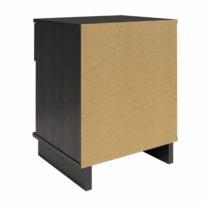 Modern bedside table with storage -  Black Oak