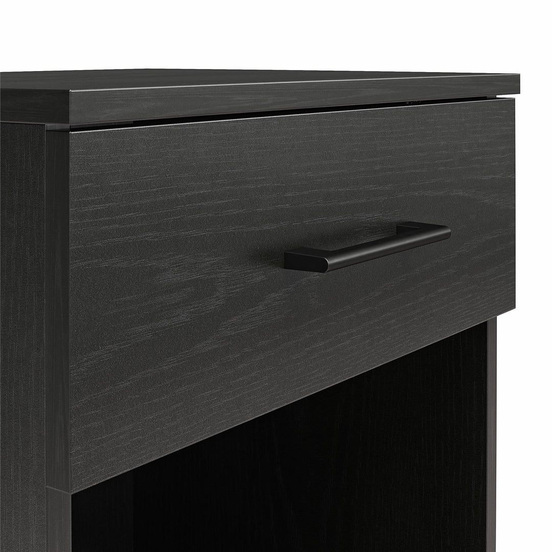 Compact nightstand for small spaces -  Black Oak