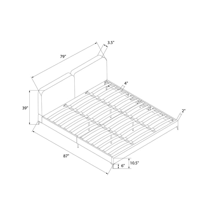 Coco Upholstered Bed - Ivory - King