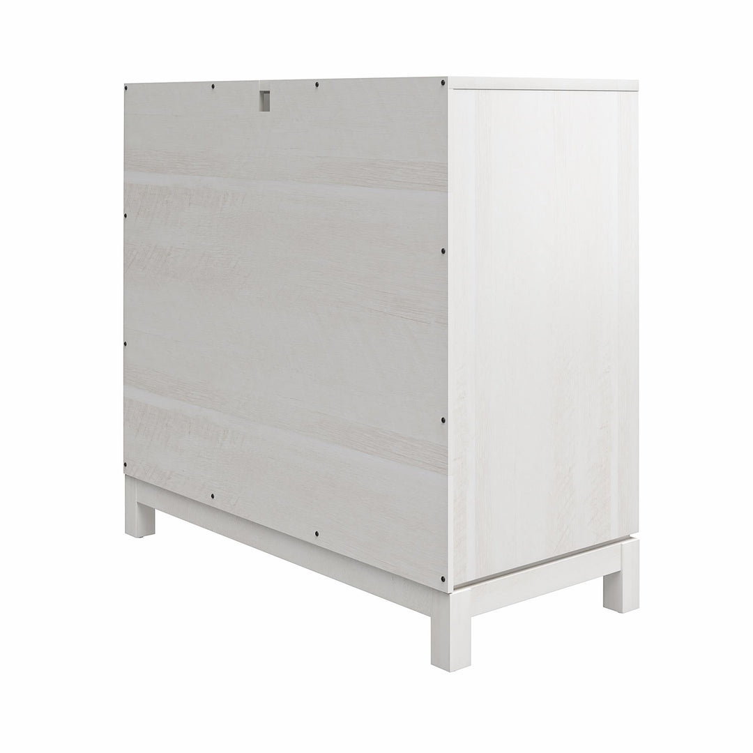 Tess Accent Cabinet with Woven Mesh Doors and 2 Shelves - Ivory Oak